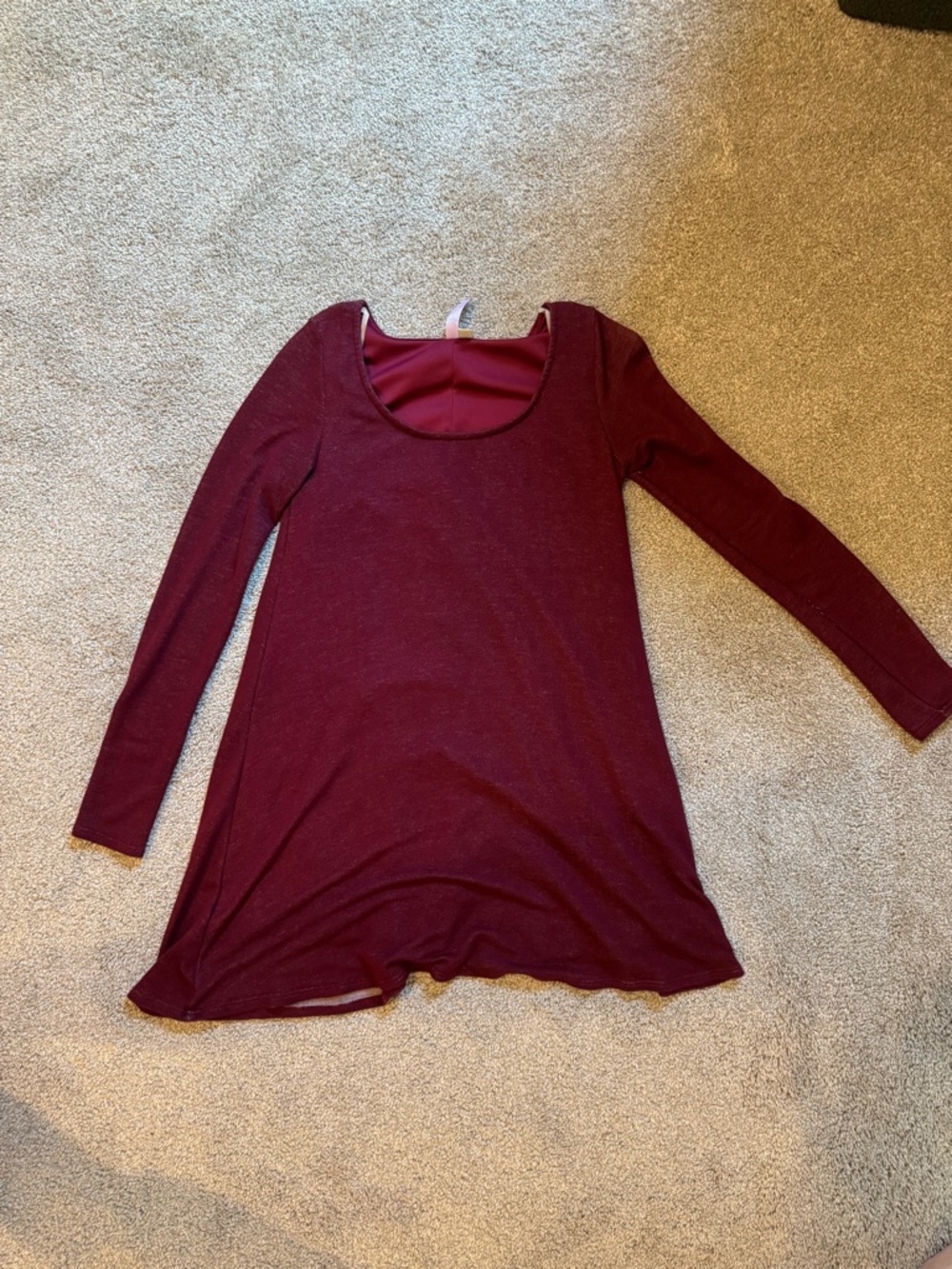 Alya Long Sleeve Scoop Neck Tunic - Burgundy